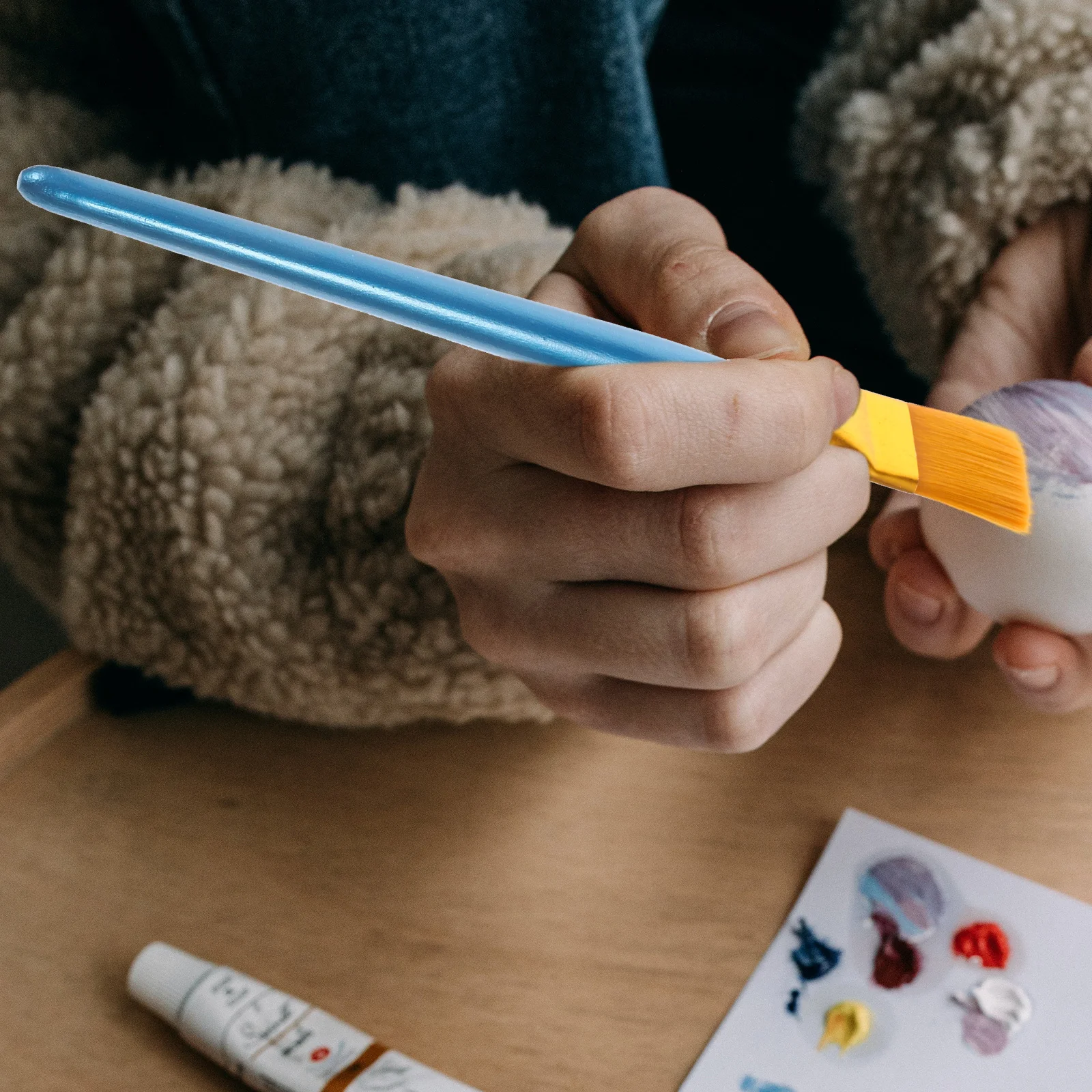 

10Pcs Paintbrush Set Nylon Flat Tip Painting Brush Kit for Acrylic Oil Watercolor Pigment Paintbrush Art Painting Supplies