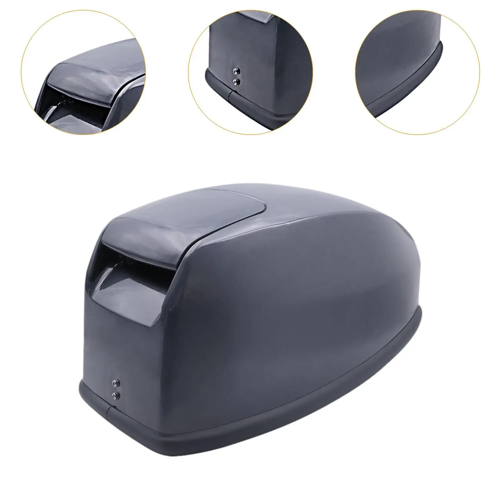 واقي غطاء المحرك الخارجي سهل الاستخدام، بديل للحماية، غطاء محرك القارب خفيف الوزن باللون الأسود لضربتين 15