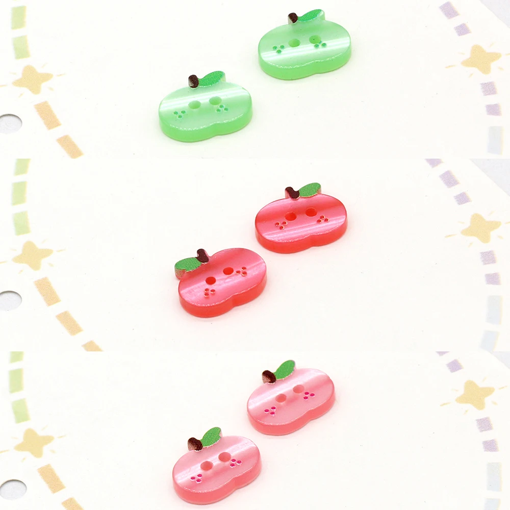 

Кнопки из смолы в форме яблока, 100 шт. каждого цвета, DOTOLLE