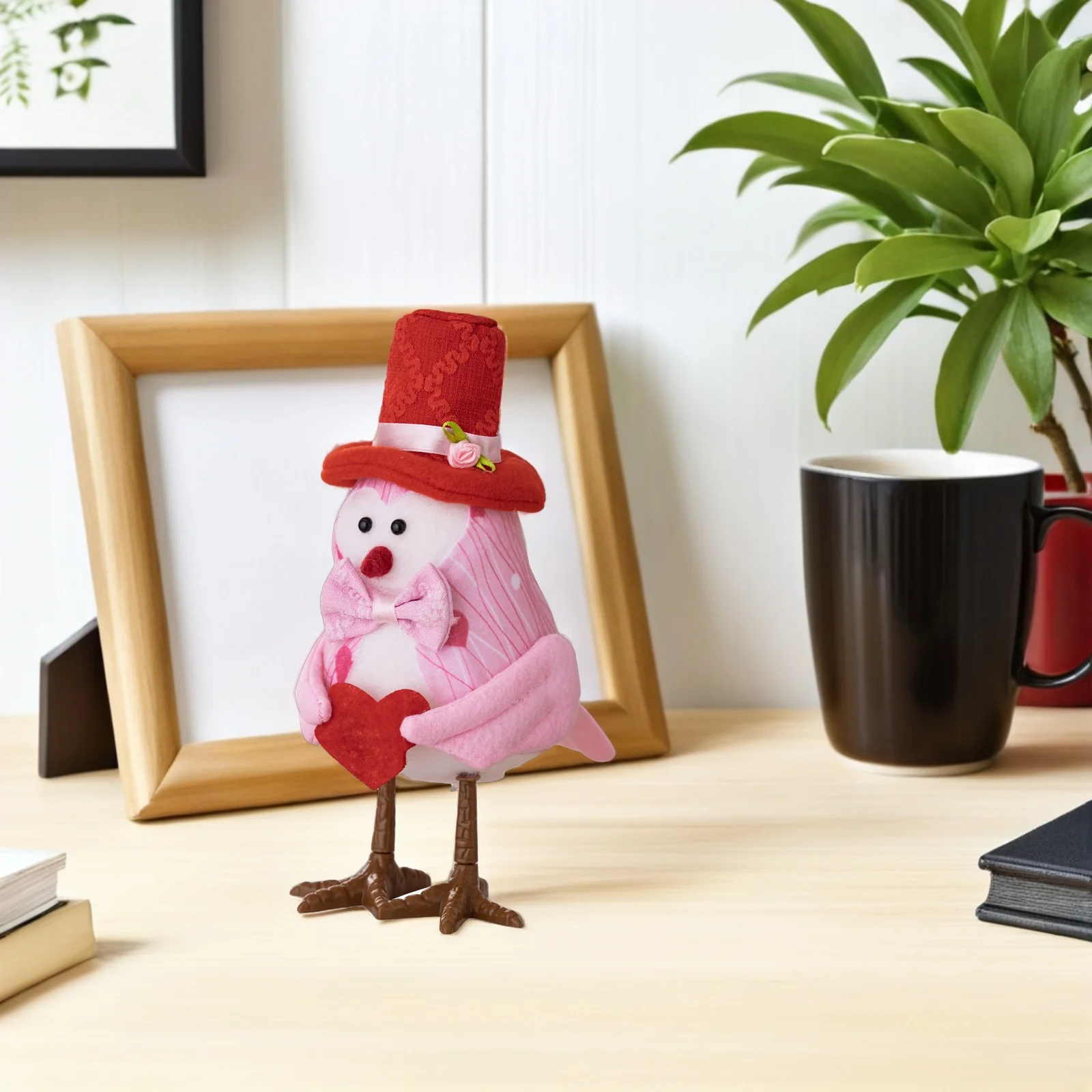 

Tabletop Bird Playthings 2pcs Artificial Birds Decor Cute Valentine's Day Ornament Glowing Animal Figurines Party Favor