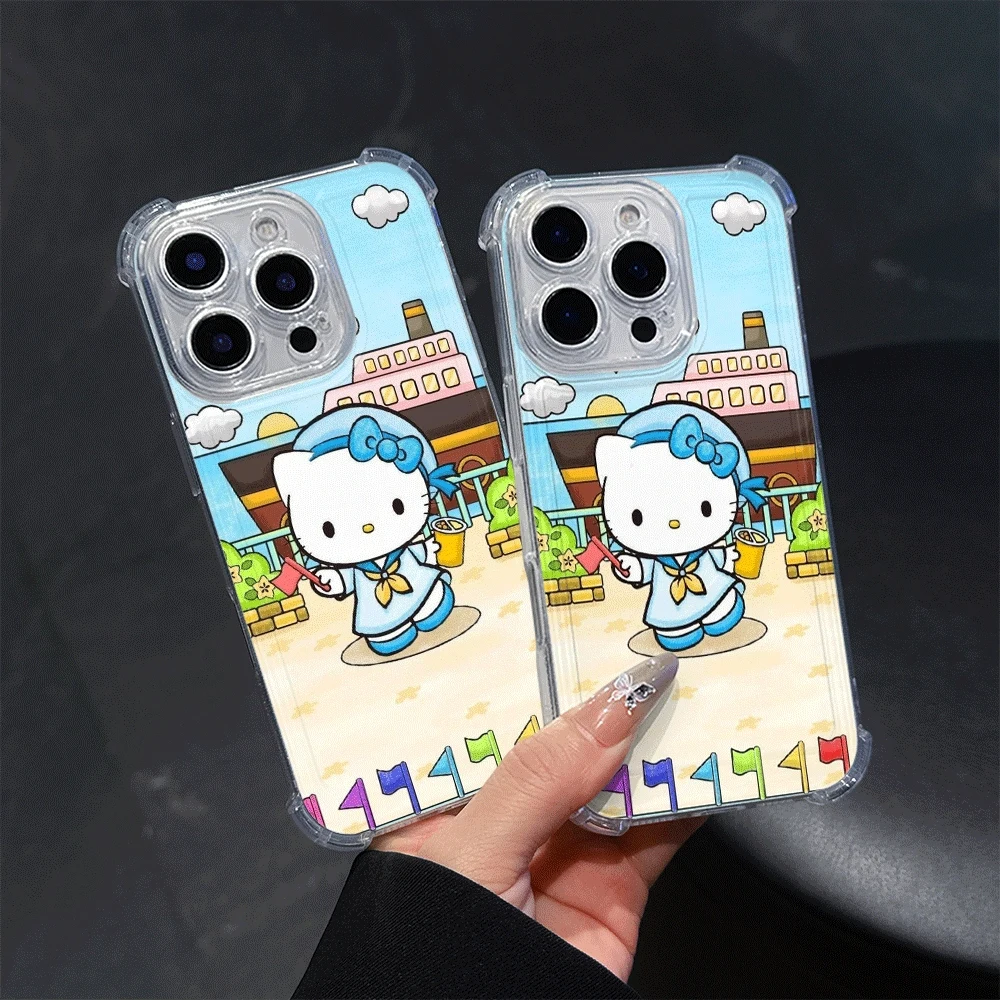 

Чехлы для мобильных телефонов Hello Kitty Cat для IPhone14 Pro IPhone 16/15/14/13/12/11/x/xs/xs Max, мягкий чехол для телефона Sanrio Toys
