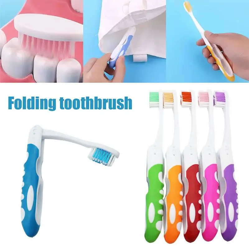 5/10pcs Portable Soft Rubber Folding Microfiber Toothbrush For Travel Couples