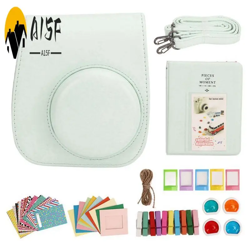 A15F-Instant Camera Protective Bag PU Case For Fujifilm Instax Mini 12 With Album Filters Colorful Frames Stickers