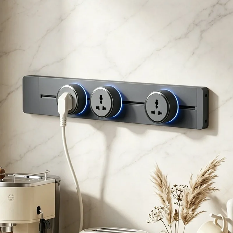 Track Socket With Switch High-end Quality Wall Power Outlet EU UK US FR Standard Universal Home Kitchen Bathroom Office Sockets