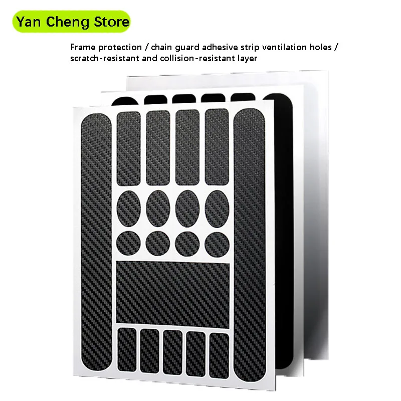 Mountain Bike Chain Guard Sticker Road Bike Folding Frame & Front Fork Protection Film Anti-Scratch Anti-Fingerprint Decal