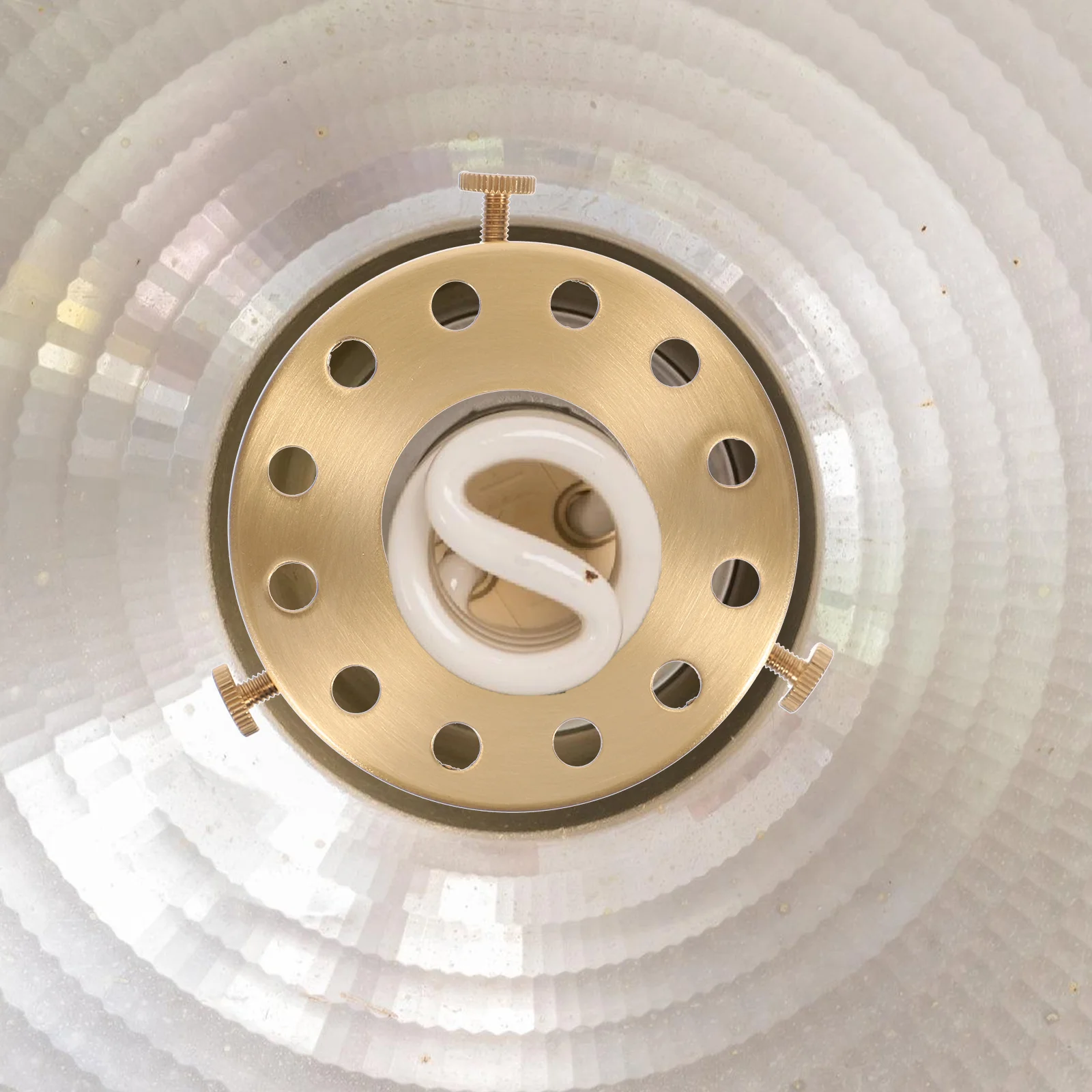 

Copper Bracket Lampshade Holder 70mm Convex Glass Cover Ring for Ceiling Lamp Parts Repair Kit Table Lamps Accessories Lighting