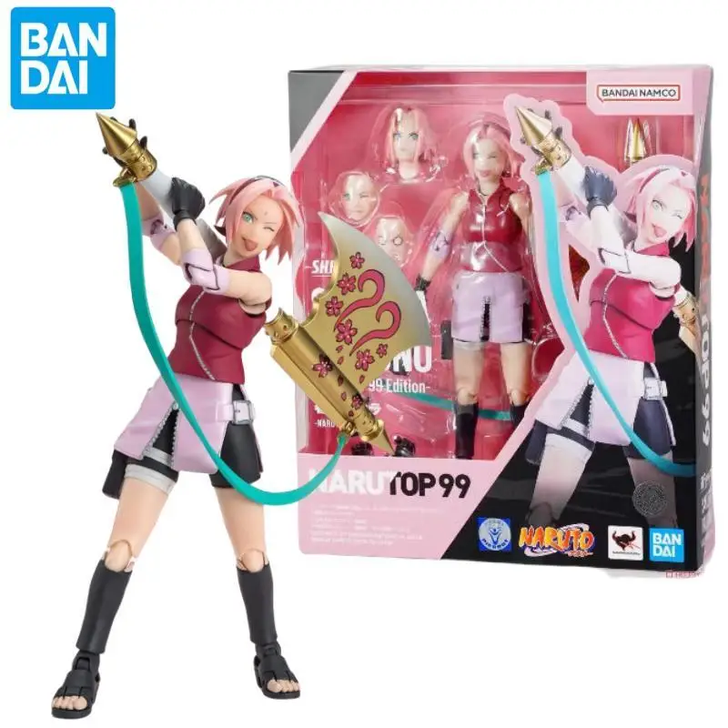 

Original Bandai Naruto Model Kit Shf Sakura Haruno Narutop99 Collection Action Figures Pvc Model Kids Toys Xmas Birthday Gifts
