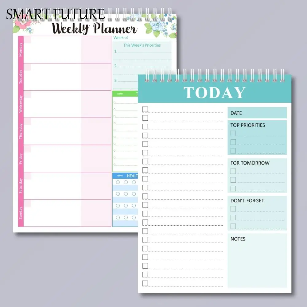 Planificador ancho para hacer, Bloc de notas de planificación semanal, horarios, cuaderno A5, planificador semanal de comida, papelería sin fecha