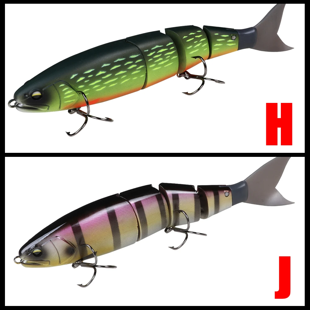 2 Stück/Set Riesiger Angelköder 250mm Sinkender Swimbait 4-teilig Gelenkiger Köder für Bass und Wels Harter Swimbait – Detail 13