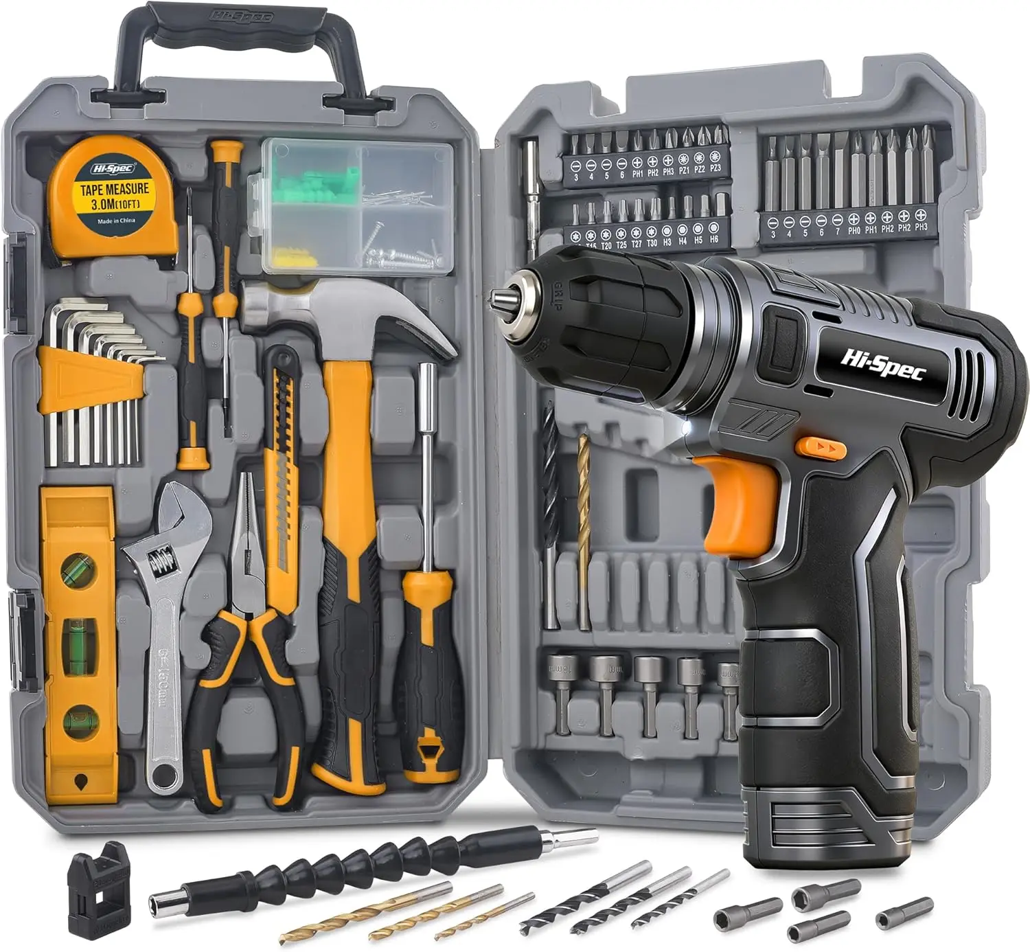 

Полный набор инструментов для самостоятельного ремонта с аккумуляторной дрелью USB-зарядкой для домашнего ремонта и обслуживания в компактном кейсе