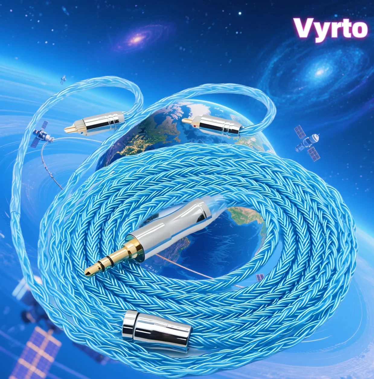

Vyrto-52 IEM Cable 16 strand blue silver plated HIFI Cable,Suitable For A2DC/MMCX/IE80/2Pin 0.78/IMseries/KZ-QDC/TFZ/Type-C HIFI