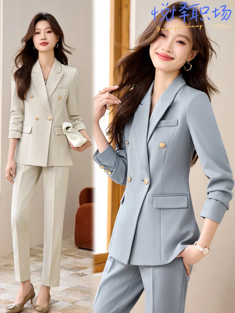 

Женские профессиональные деловые костюмы 2025: Новый стильный черный пиджак для собеседований студентов колледжей и профессиональной одежды.