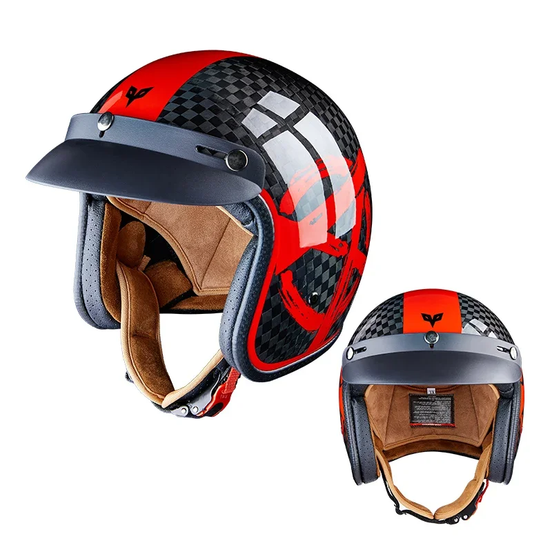 Adult Motorcycle Helmets, Outdoor Riding Helmets, Carbon Fiber Safety Helmets, Durable, Protective, Stylish