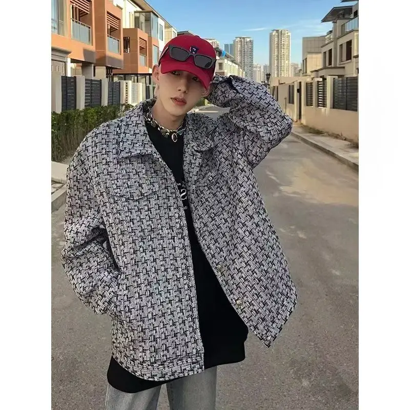 ملابس خارجية غير رسمية منقوشة Jaet للرجال فضفاضة مناسبة للخريف من قماش البوليستر الشبابي بدون حامل داخلي Sve #2