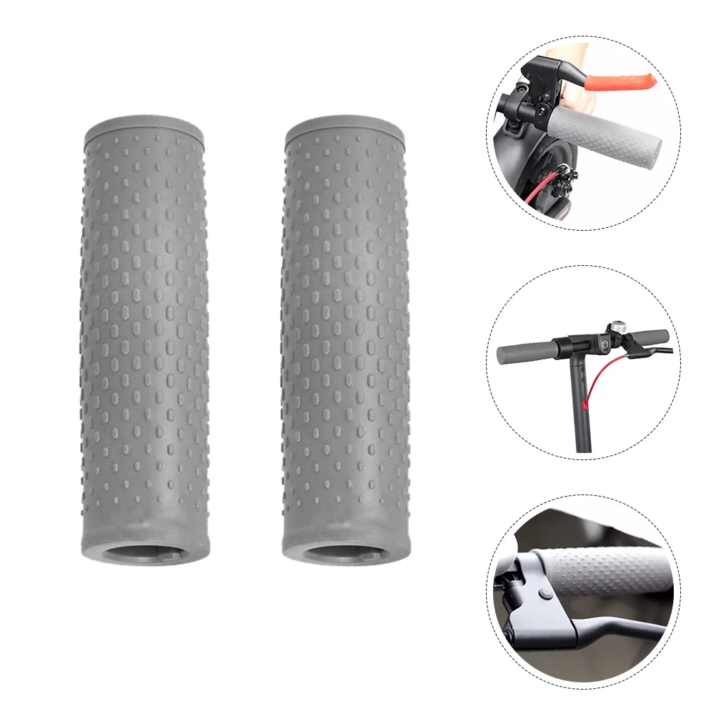 

2Pcs Electric Scooter Handle Grips Silicone Anti Shock Non Slip Wear Resistant Handlebar Covers Scooter Supplies