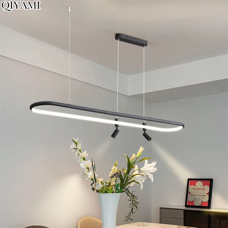 

Minimalist Modern Led Pendant Light White Black 80cm 100cm 120cm Decor Table Dining Room Kitchen Lights Indoor Lighting Fixtures