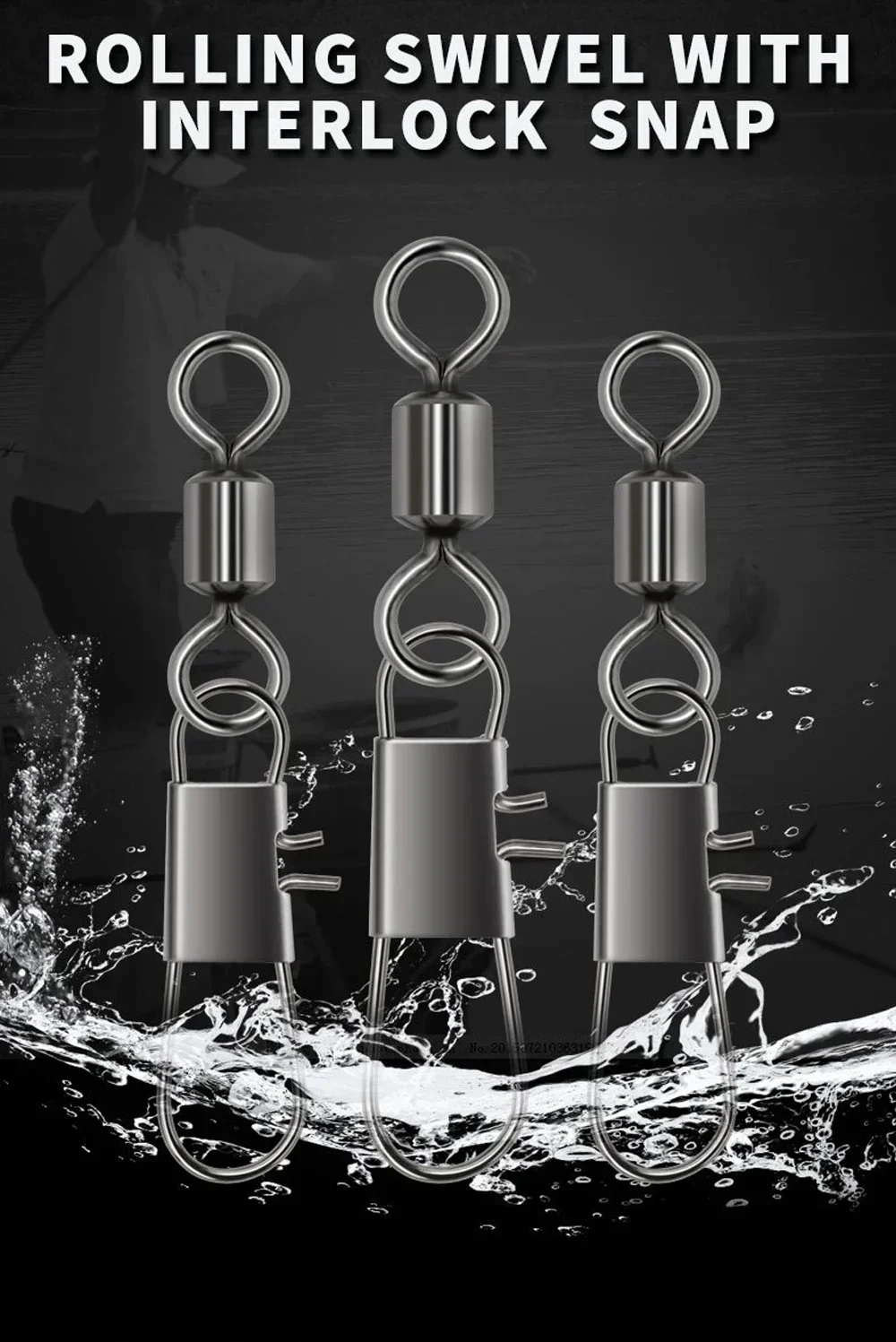 DNDYUJU 50-200 Stück Wirbel Angeln Stecker Pin Lager Rollwirbel Snap Fastlock Clips Angelhaken Angelgerät Zubehör – Detail 4