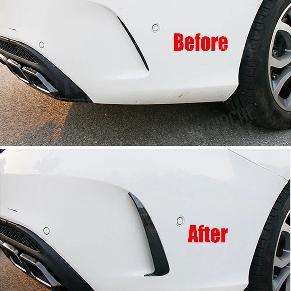 

JIACHE Carbon Fiber Rear Lip Splitters Air Vent Trims for Mercedes Benz C Class W205 C205 C200 C43 C63 For AMG 2 Door 15-19