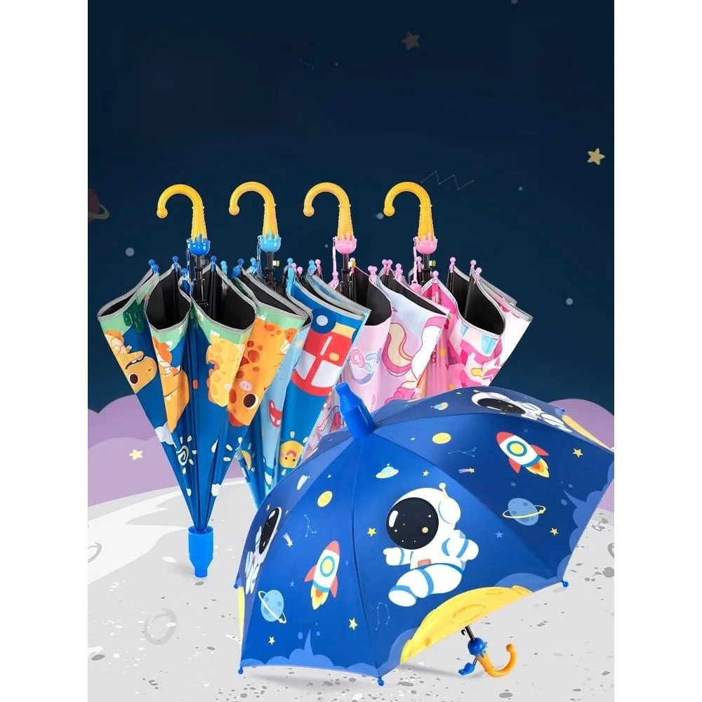 

Children's Long-Handled Umbrella Automatic round Corner Rain And Sunproof Nursery School Boys And Girls Use Daily Cartoon Pat...