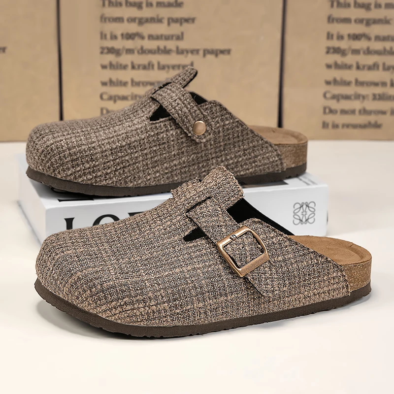 

Unisex Fashion Cork Slippers Closed Toe Slip-on Sandals Backless Slides Soft Health Footbed For Men Women Dropshipping