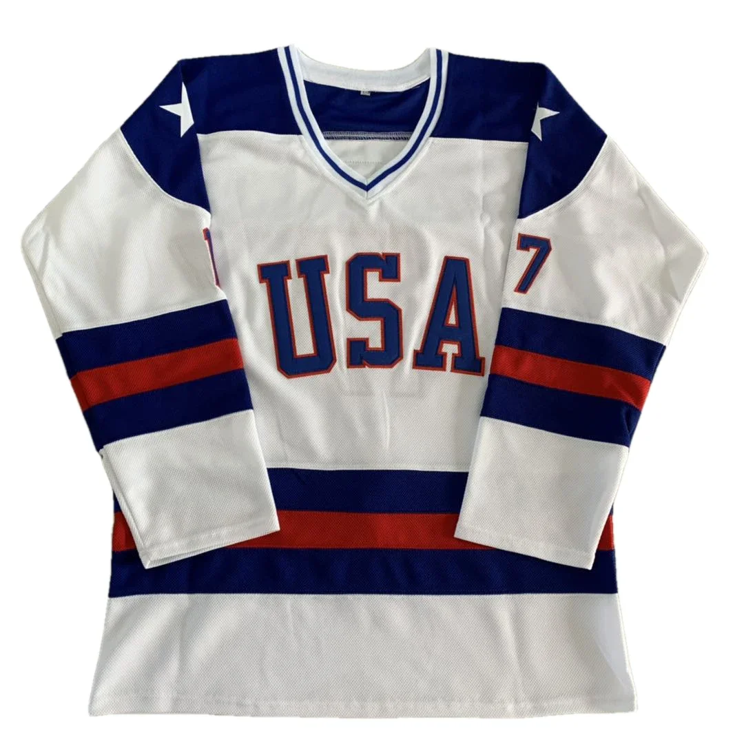 Ice Hockey Jersey USA 17 O'CALLAHAN 30 CRAIG Sewing Embroidery Outdoor Sportswear Jerseys Training clothing White Blue 2023 New