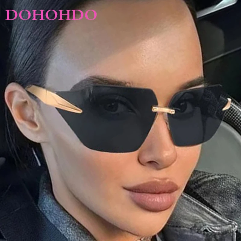 

Metal Rimless Square Women's Sunglasses Fashion Luxury Designer Punk Irregular Men Sunglass Driving Travel Shades Unisex UV400