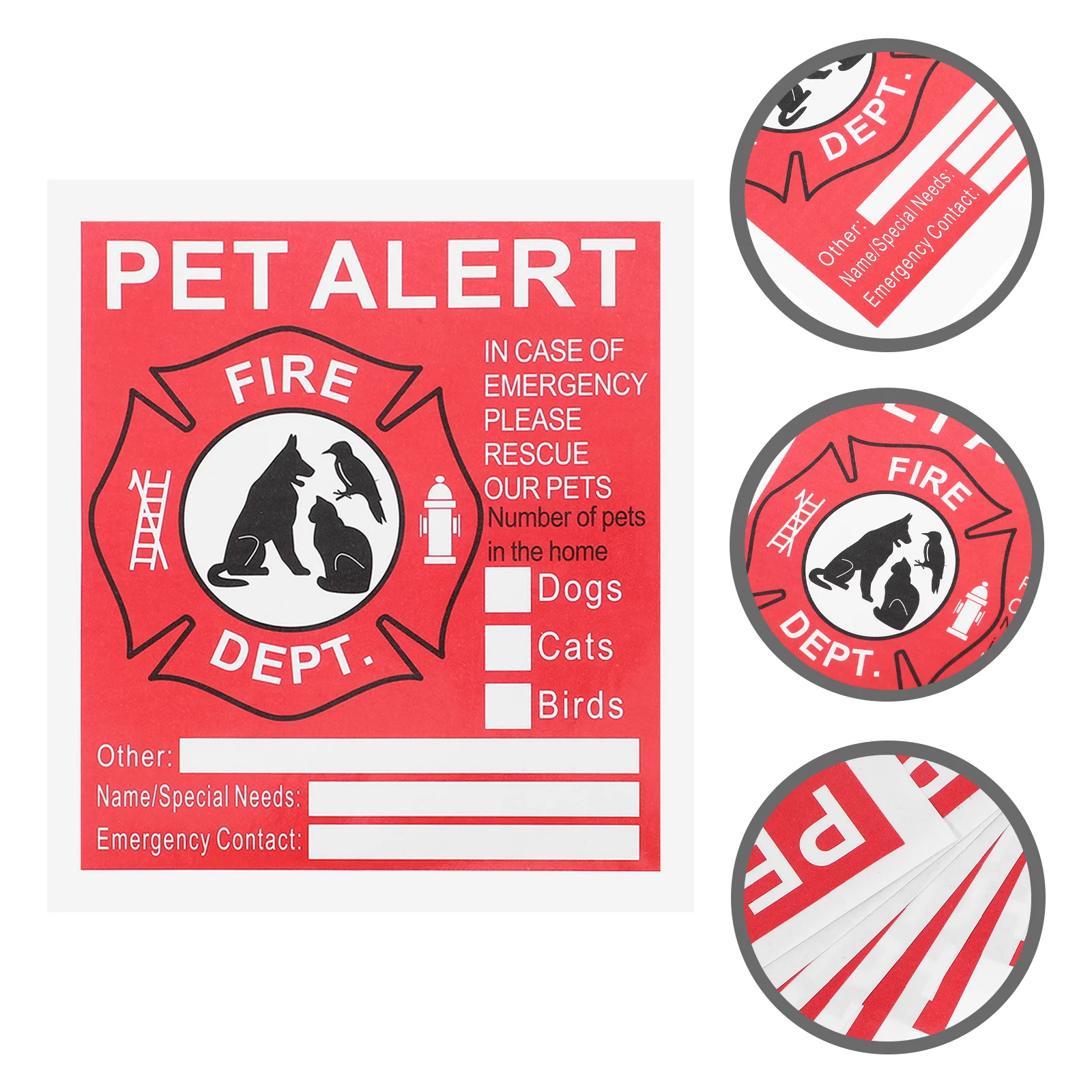 

10 Sheets Stickers Home Fire Safety Alert for House Accessory Decal Emergency Finder Window Accessories