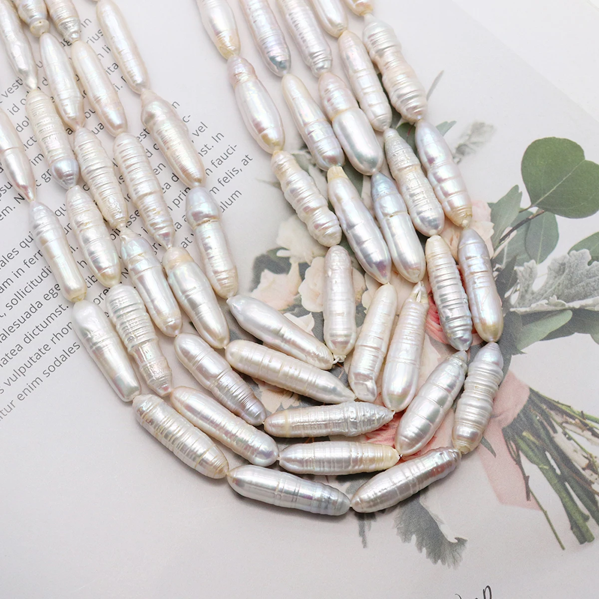 Natural Freshwater Pearl Cylindrical Shaped Threaded Bead Jewelry Making DIY Necklaces Earrings Bracelets Accessories Gifts