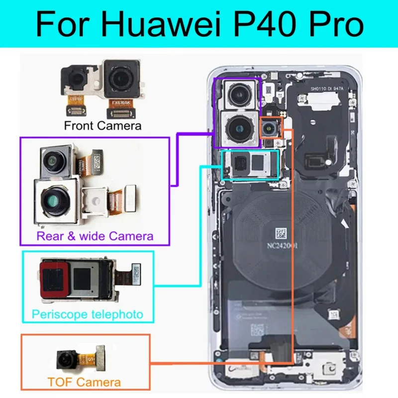 

Front & Back Camera For Huawei P40 Pro Facing & Rear Ultra Wide Angle Camera Connector Telephoto Module Flex Cable Replacem