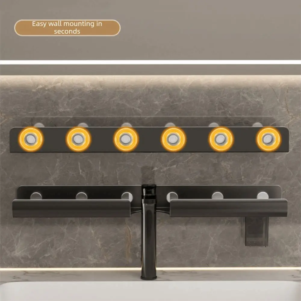

Strong Adhesive Bathroom Storage Rack Extra Storage Space No Drilling Design Faucet Storage Shelf Waterproof Material