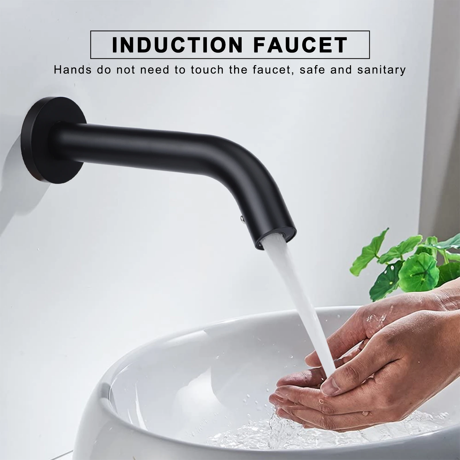 

G1/2 Sensor Faucet Single Cold Water Tap Full Copper Wall-Mounted Thread Faucets for Basin Kitchen Bathroom
