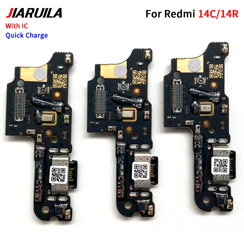 10Pcs/Lot Excellent Charger Board PCB Flex For Xiaomi Redmi 14C / Redmi 14R USB Port Connector Dock Charging Ribbon Cable