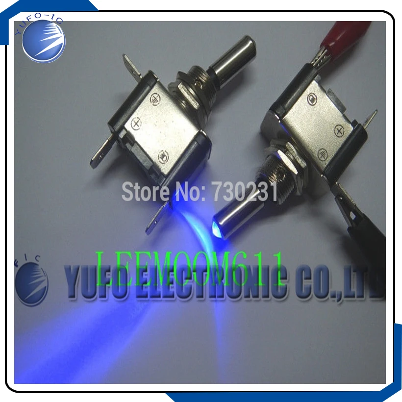 Free Shipping One Lot 5PCS,Car/Boat Light Blue led 12V Toggle ON/OFF Switch,7B