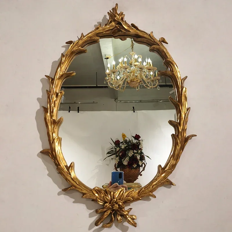 Vintage Princess Mirror Nordic Large Gold Aesthetic Hand Luxury Modern Women Makeup Mirror Baby Miroir Mural House Decorations