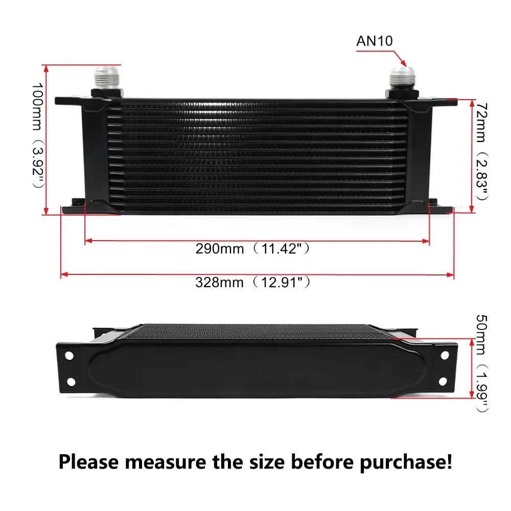 AN10 Aluminum Radiator 10/15 Rows British Type Car Engine Oil Cooler Cooling Radiator Replacement Universal Cooler