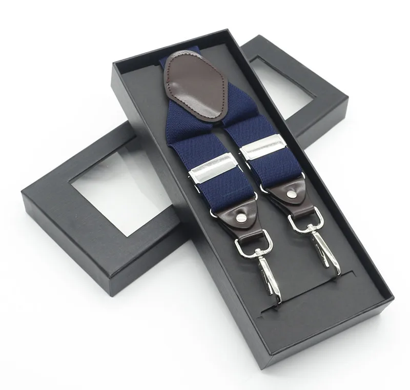 Men's Suspenders New 4 Hooks for Male Pants Casual Trouser Suspender Adjustable Braces  Wedding Accessories