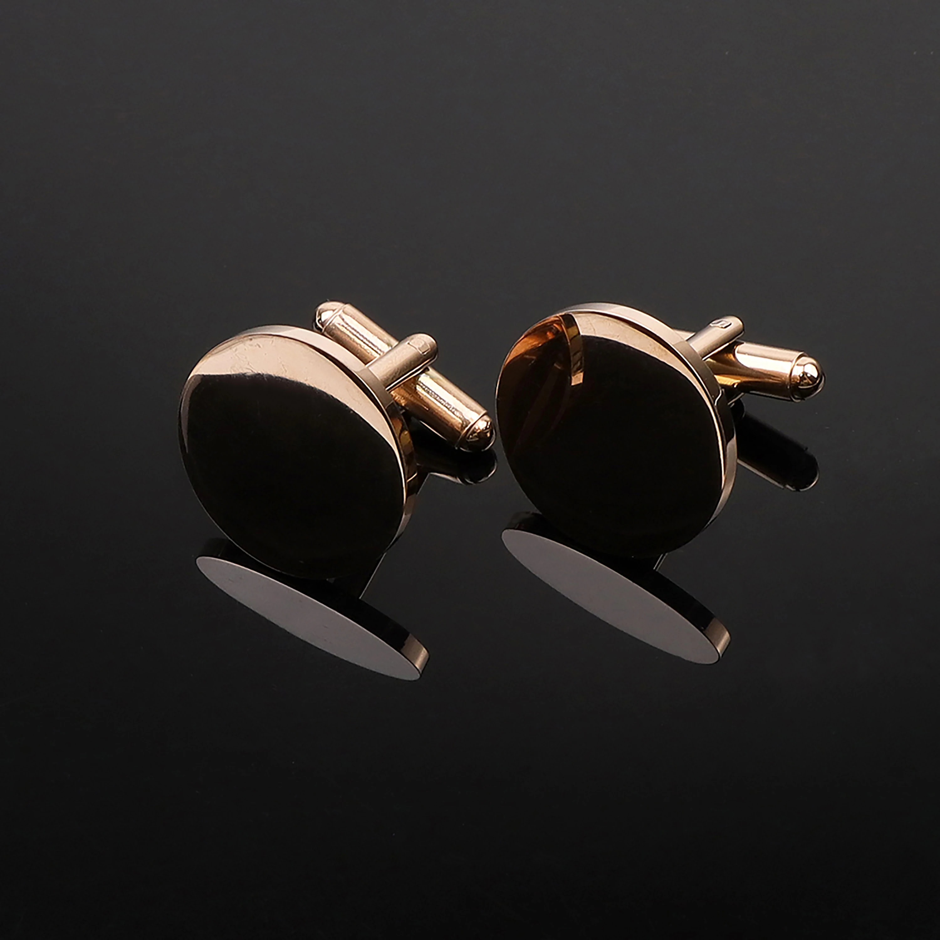 Classic Square Round Mens Cufflinks High Quality Black Gold Silver Color Glossy Suit Cuff Links Wedding Party Shirts Accessories