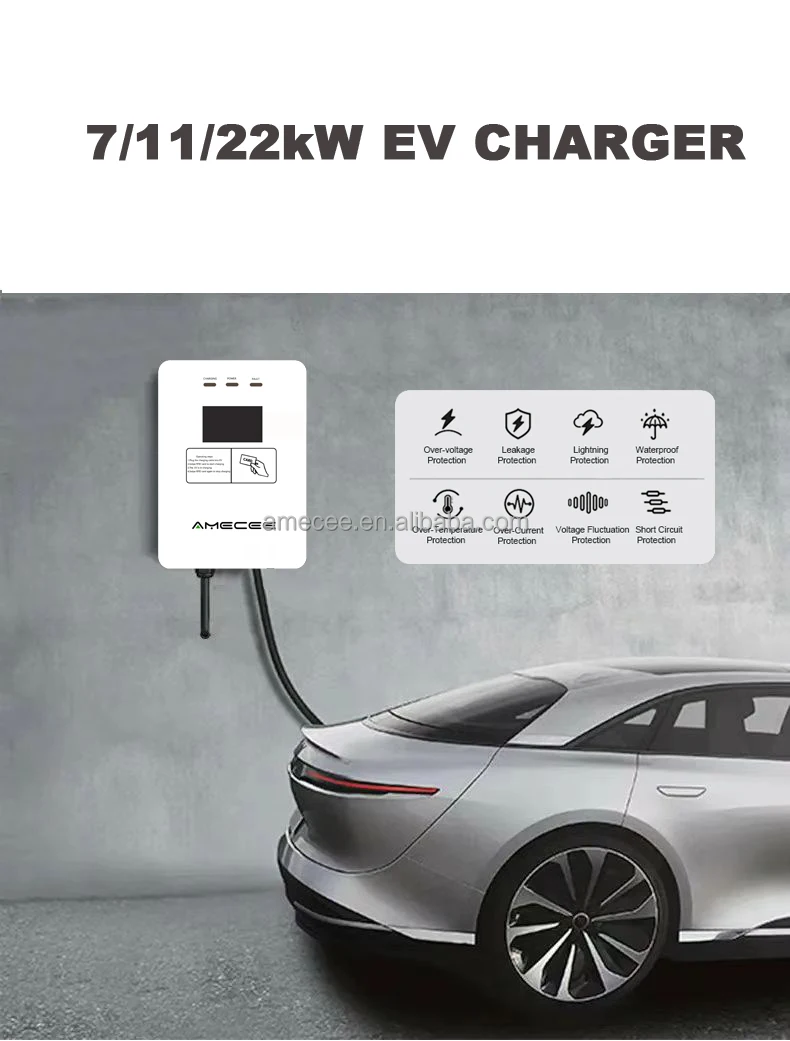 Electric Cars  22KW AC  Charger Station Ev Car Charger Commercial Vehicles Pile Electr Wall-mounted Ev Charger Factory