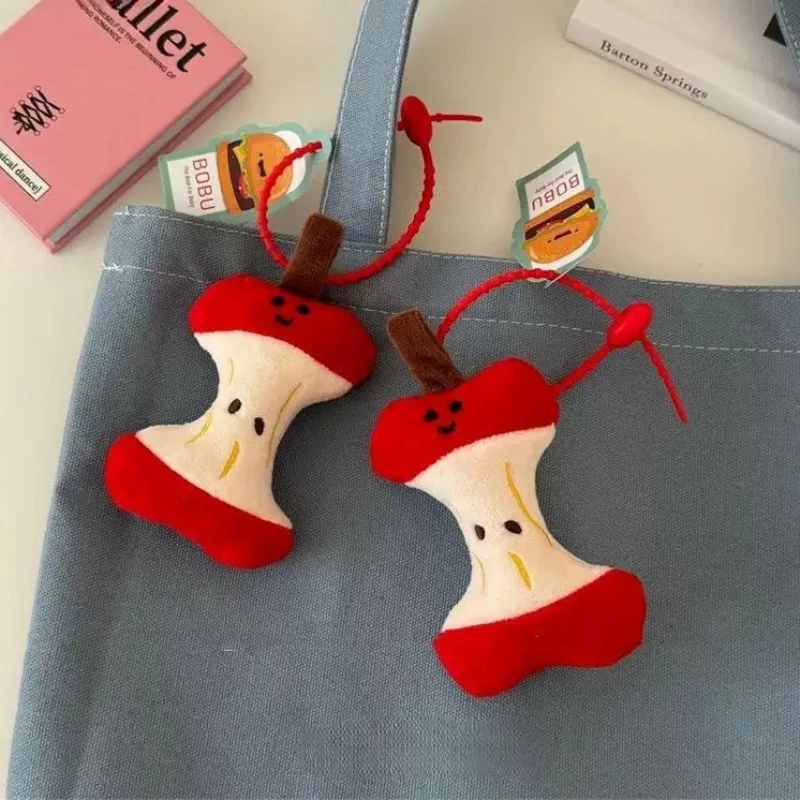 Kreativer Apfel-Plüsch-Schlüsselanhänger, hässlicher süßer Plüsch-Apfel-Schlüsselanhänger, Spielzeug für Rucksäcke, Paar-Geschenke, Kawaii, lustiges hängendes Ornament