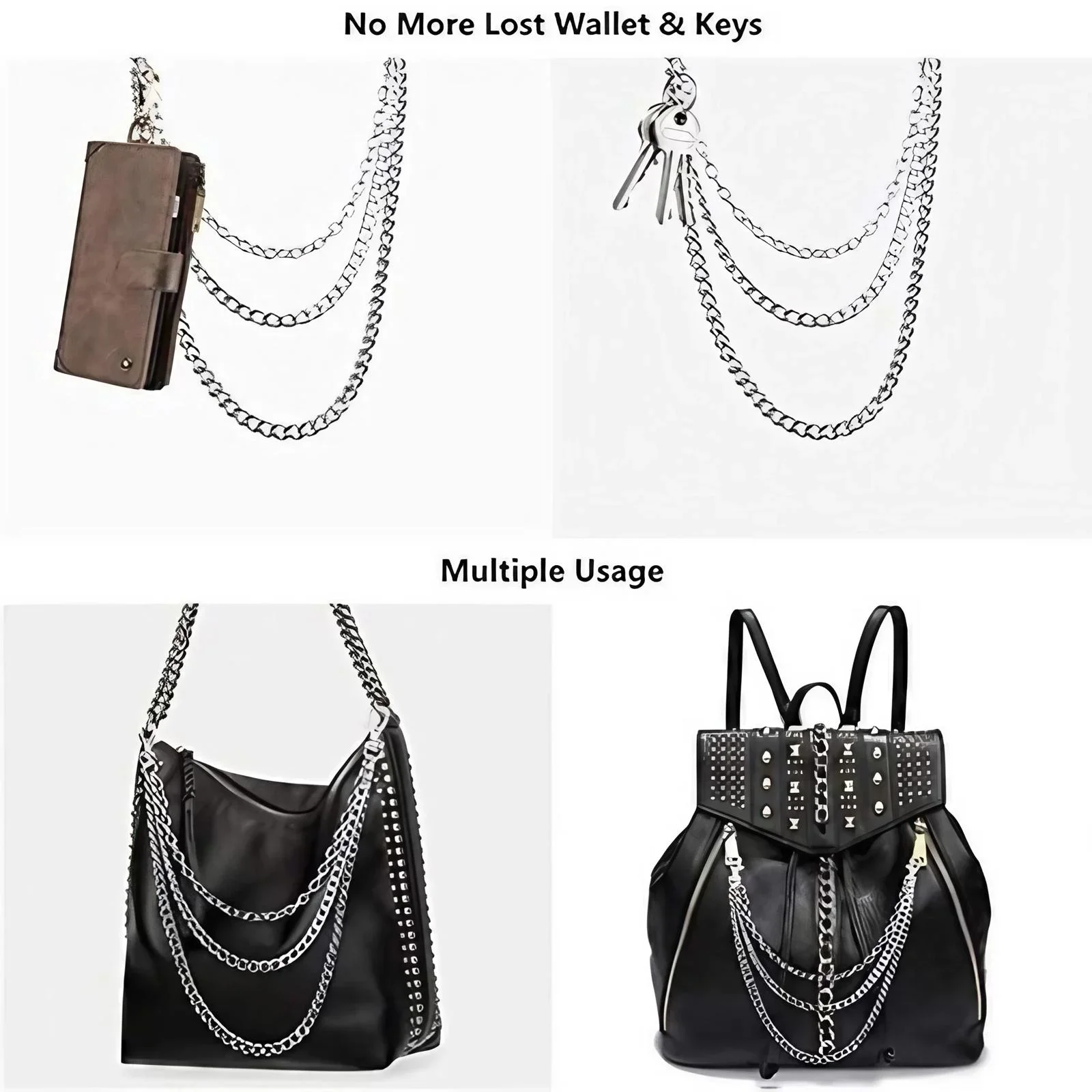 1PC Punk Style wielowarstwowy brelok do spodni łańcuszek do spodni dla mężczyzn biżuteria hip-hopowa łańcuszki do paska modne akcesoria