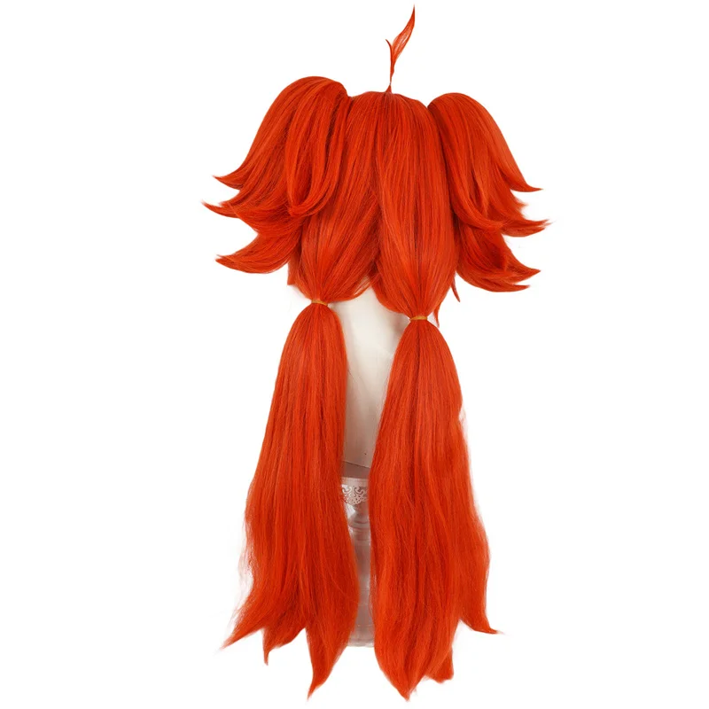 Peluca de cabello sintético para Cosplay, resistente al calor cabellera, Color Rojo