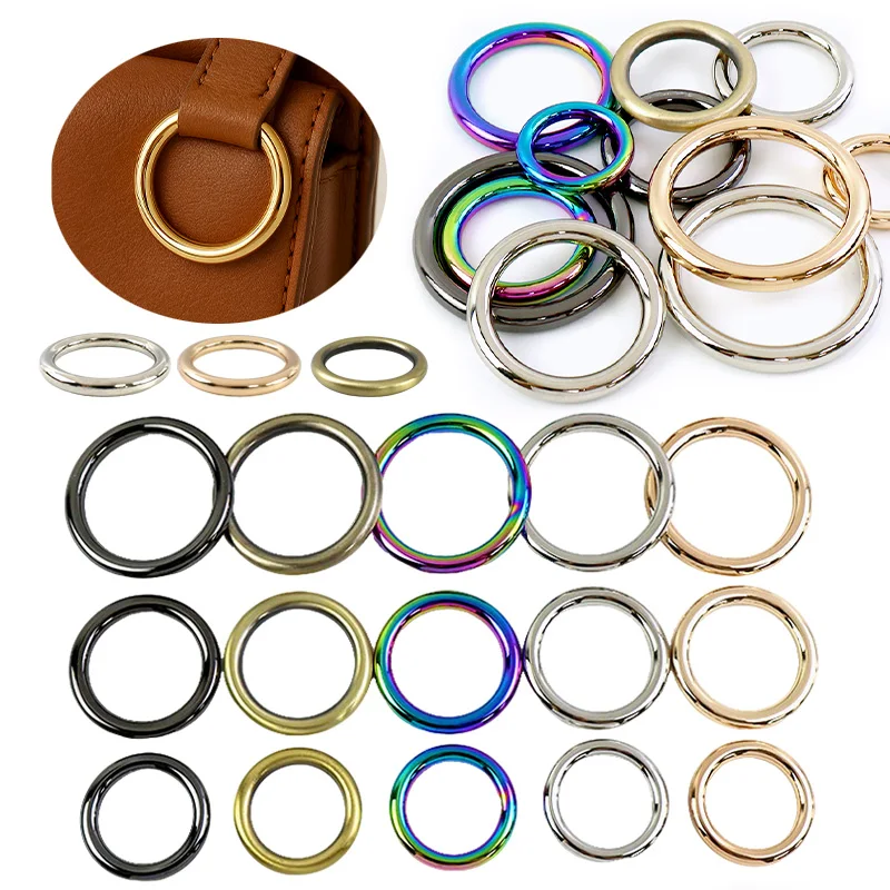 

15-50mm 10Pcs Metal Ring Seamless O Rings Buckle Circle Connection Hook Bag Strap Carabiner Buckles Shoes Clothes Loop Clasp