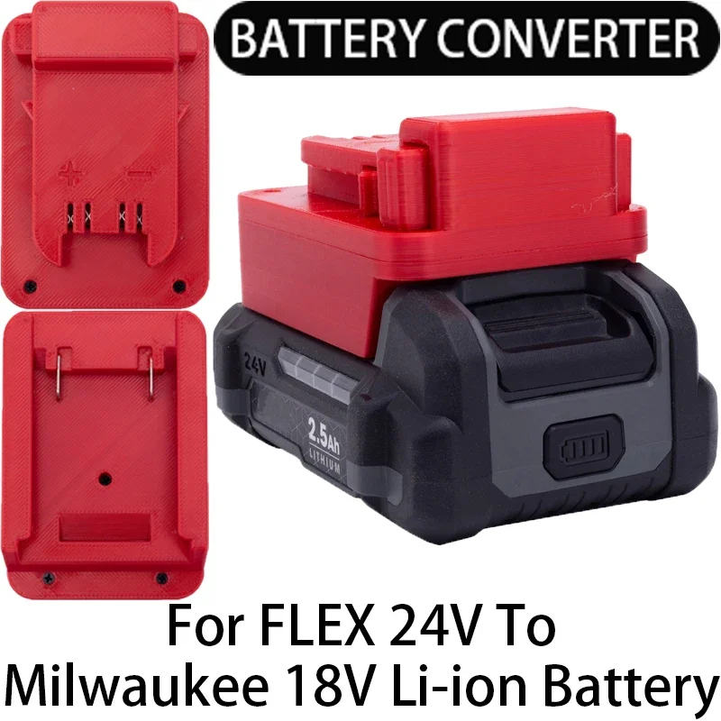 Adaptador de Bateria para Milwaukee 18v Li-ion Tools para Flex 24v Acessórios para Ferramentas Elétricas
