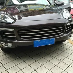 WELKINRY For Porsche Cayenne 92A 2nd Gen Facelifted 2015-2019 Front Car Head Face DRL Airscoop Air Intake Vent Grille Cover Trim