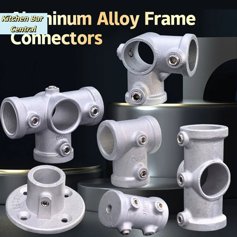 【Aluminum Alloy Connector Elbow Tee Base Flat 3-dimensional Fitting Connection Fastener 20/25mm Steel Tube Shelf Parts】
