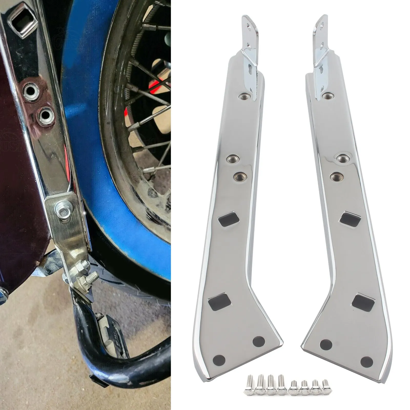 ل هارلي بجولة 1985-2008 دراجة نارية سحب الثقيلة السرج دعم كروم بين قوسين السكك الحديدية الخلفية الحرس