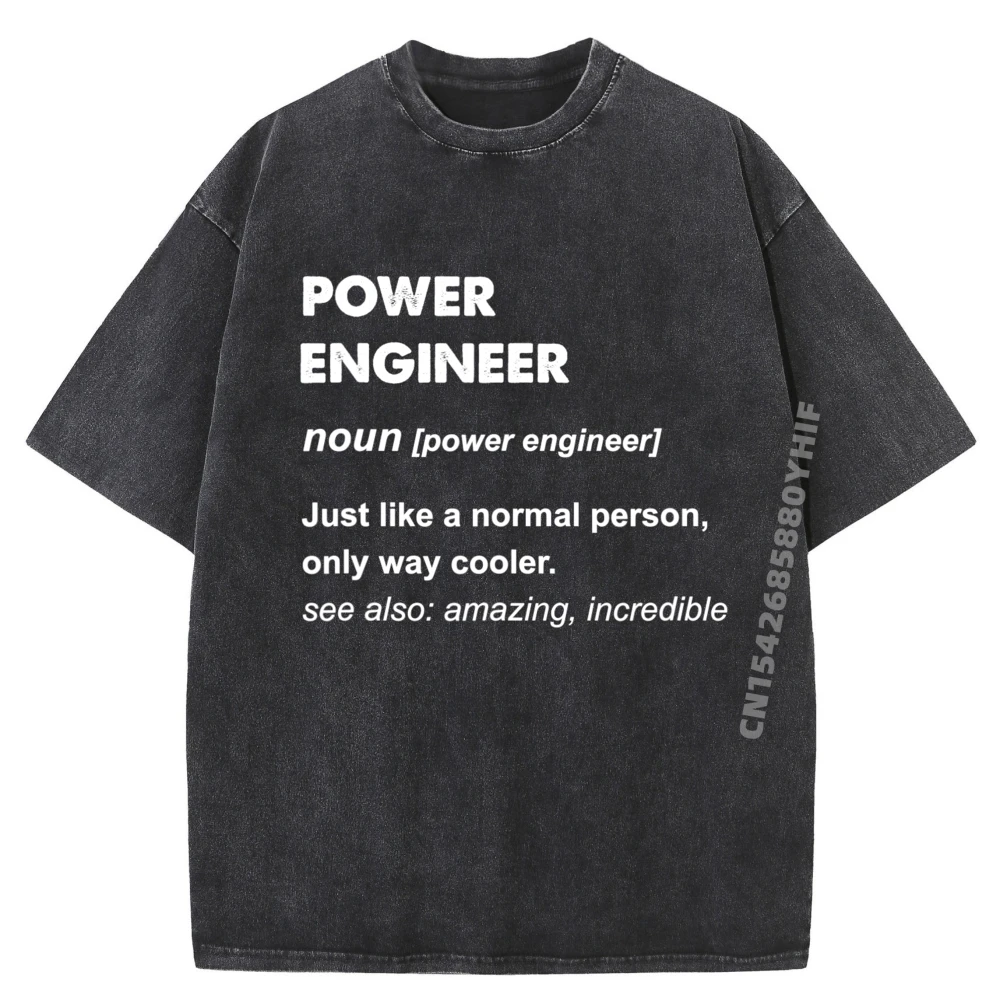 

Новейшие футболки с принтом Power Engineer, мужские винтажные футболки, мужская модная и модная стираная одежда, группа