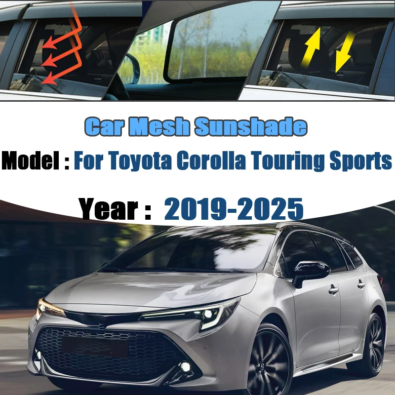 Car Mesh Sunshade For Toyota Corolla Touring Sports Wagon E210 2019-2025 Window Visor Magnetic Privacy Curtain Auto Accessories
