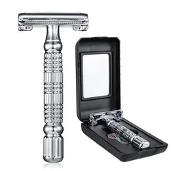 Butterfly Double Edge Safety Razor Shaver Beard Barber Wet Shaving Twist Open for Men Women with Blade