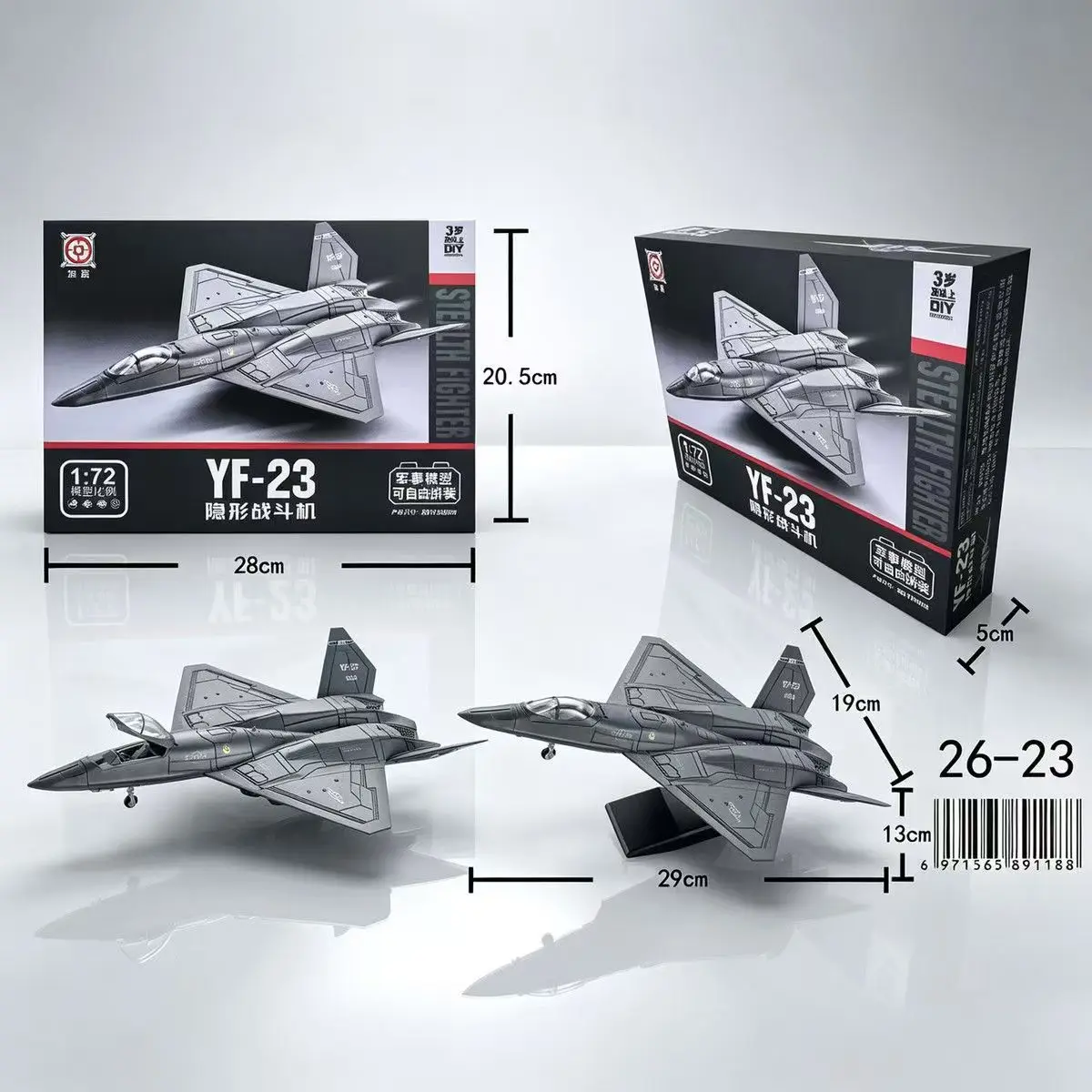 1:72 Scale ABS YF-23 Stealth Fighter Aircraft Creative Military Model  Building Blocks Creative Fighter Miniature Airplane Gift